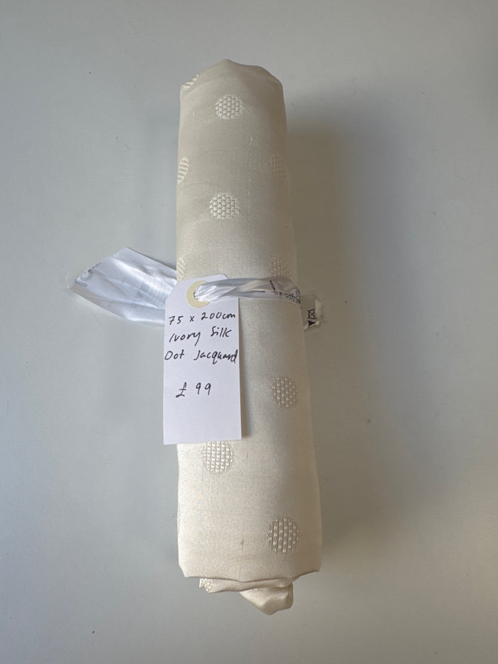 Ivory Silk Dot Jacquard Remnant
