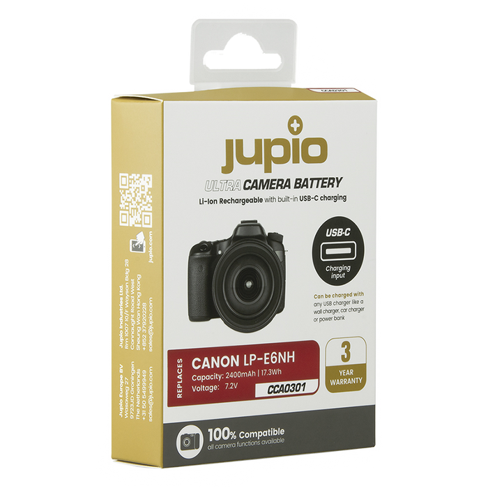 Jupio LP-E6NH ULTRA C (USB-C input) 2400mAh