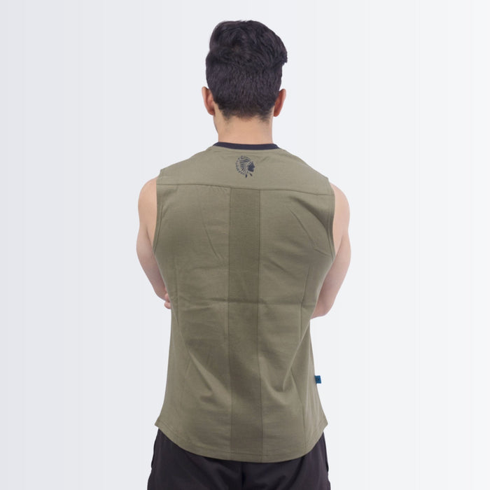 Khaki Graphic Tank top