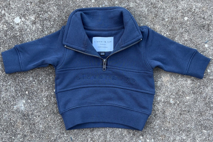 KIDS CUSTOM QUARTER ZIP LOGO JUMPER