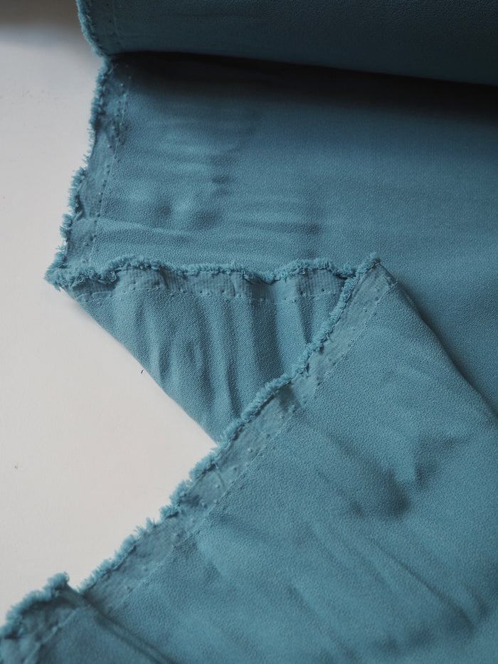 Lake Blue Stretch Heavy Crepe