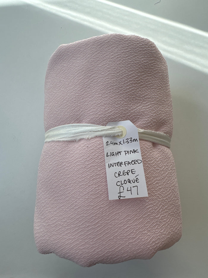 Light Pink Interfaced Crepe Cloqué Remnant