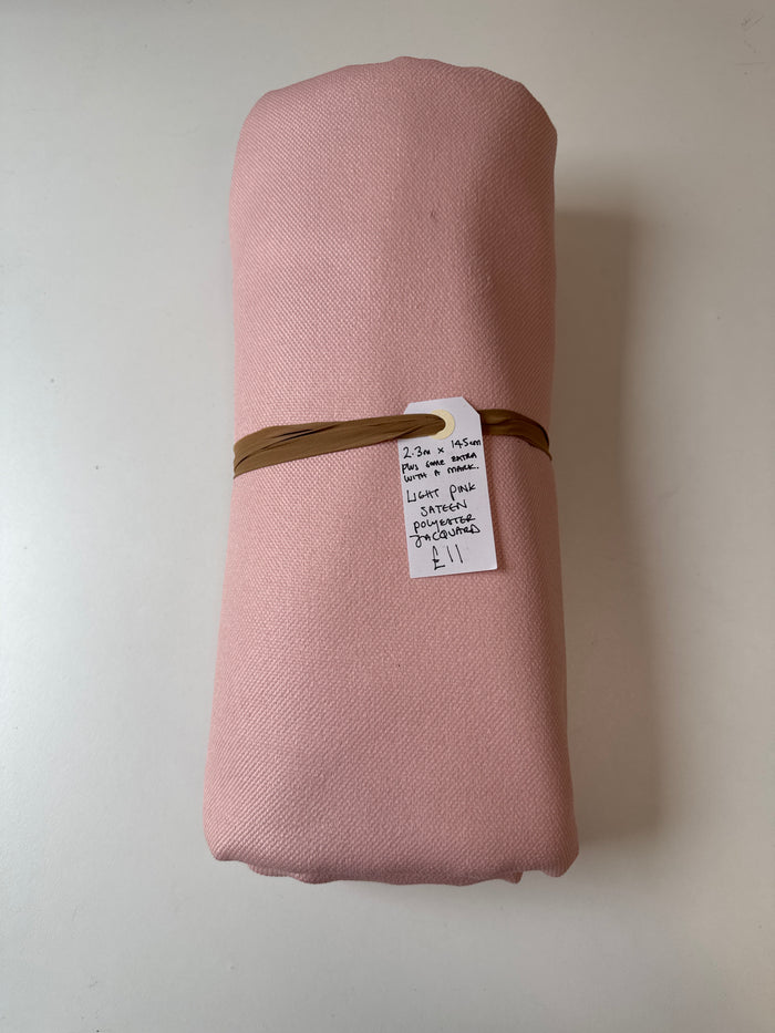 Light Pink Sateen Polyester Jacquard Remnant