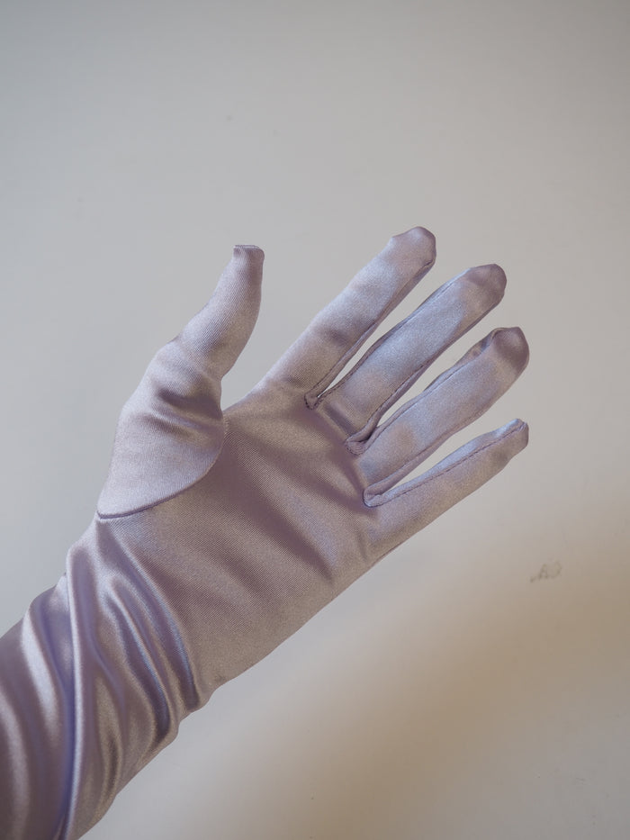 Lilac Stretch Satin Gloves