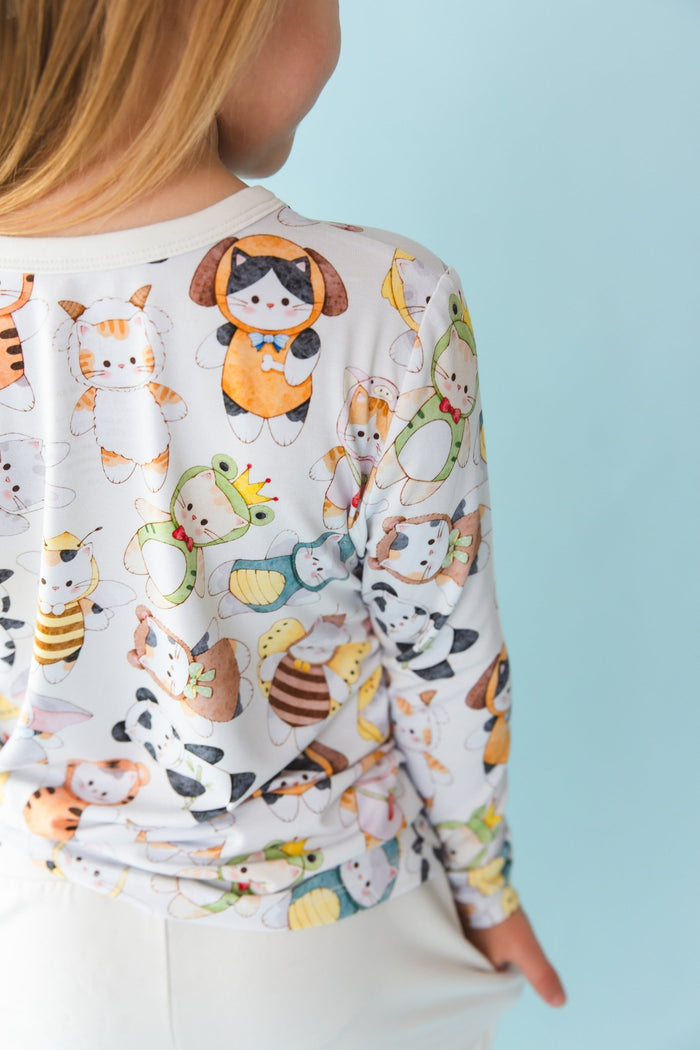 Meowster of Disguise Kids' Long Sleeve T-shirt - Jammie Session