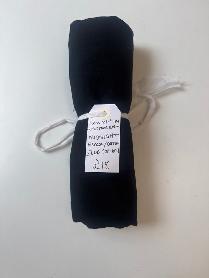 Midnight Viscose/Cotton slub Remannt