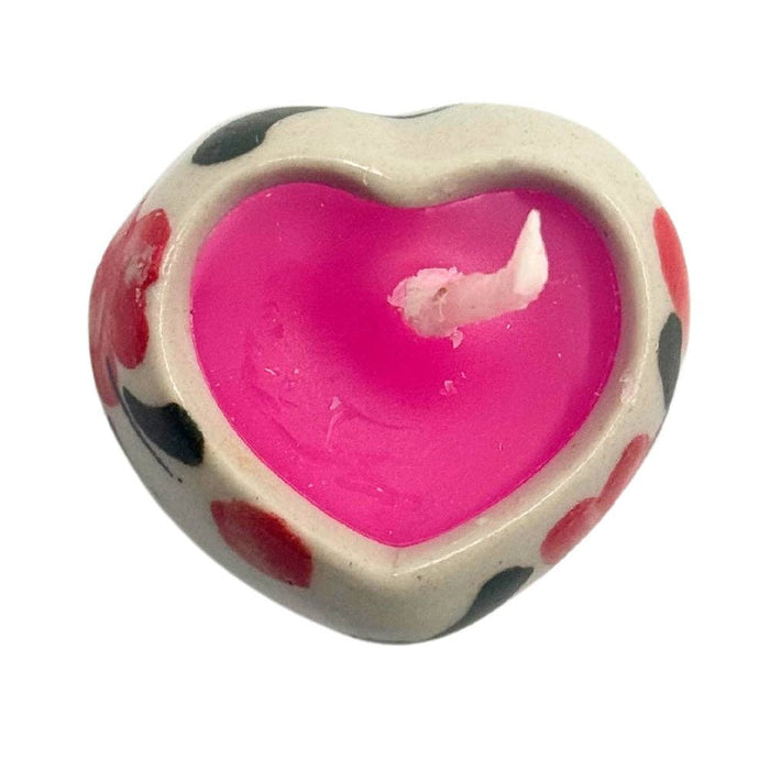 Mini Ceramic Heart Candles ~ set of 5