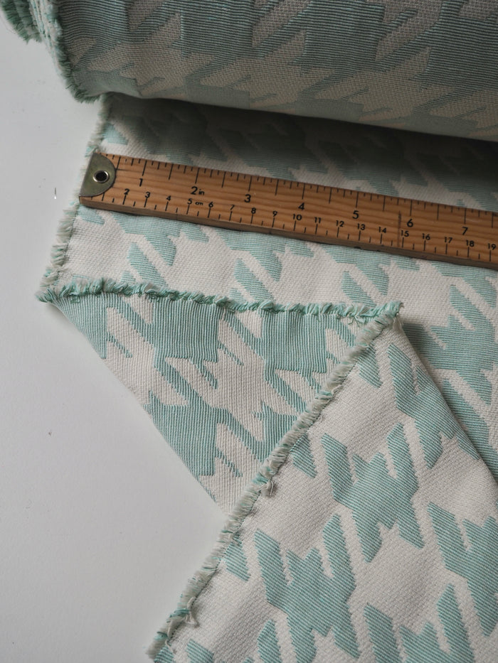 Mint + Ivory Houndstooth Jacquard
