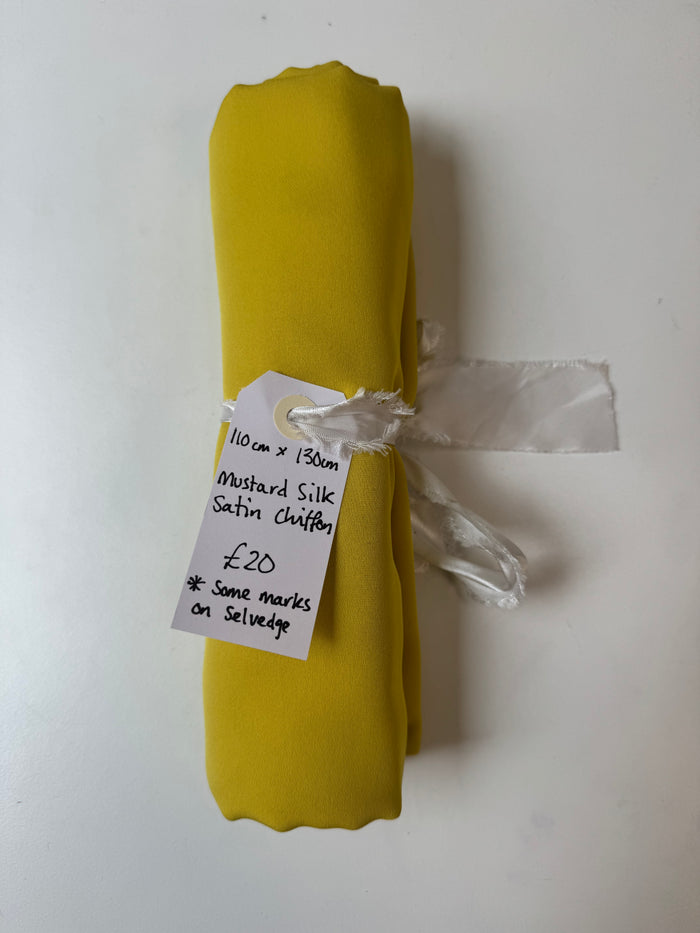 Mustard Silk Satin Chiffon Remnant