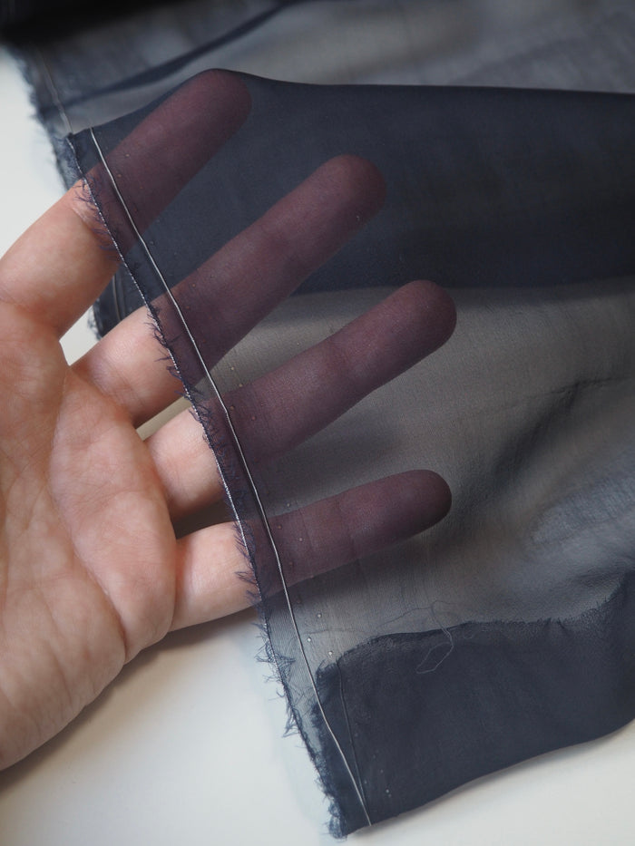 Navy Fine Silk Chiffon