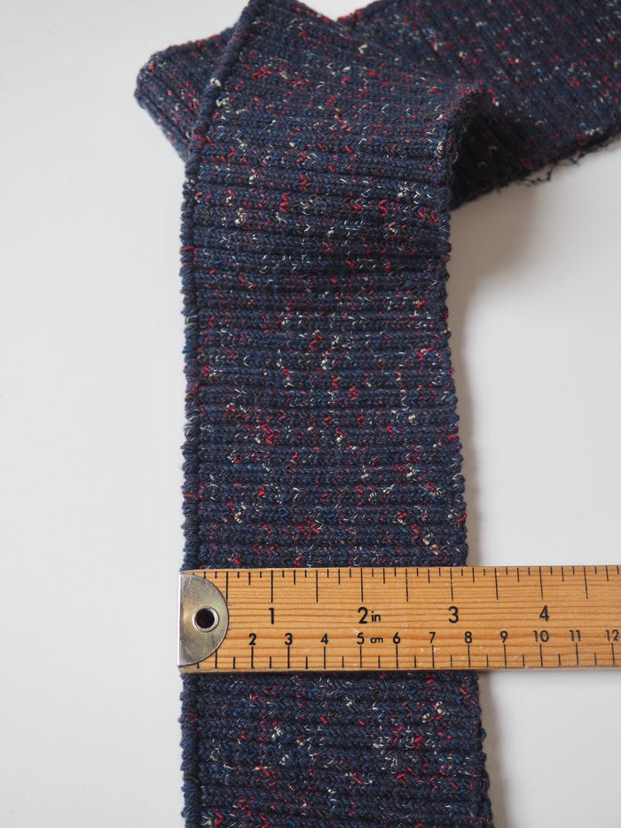 Navy Flecked Chunky Cotton Ribbed Cuff 8cm