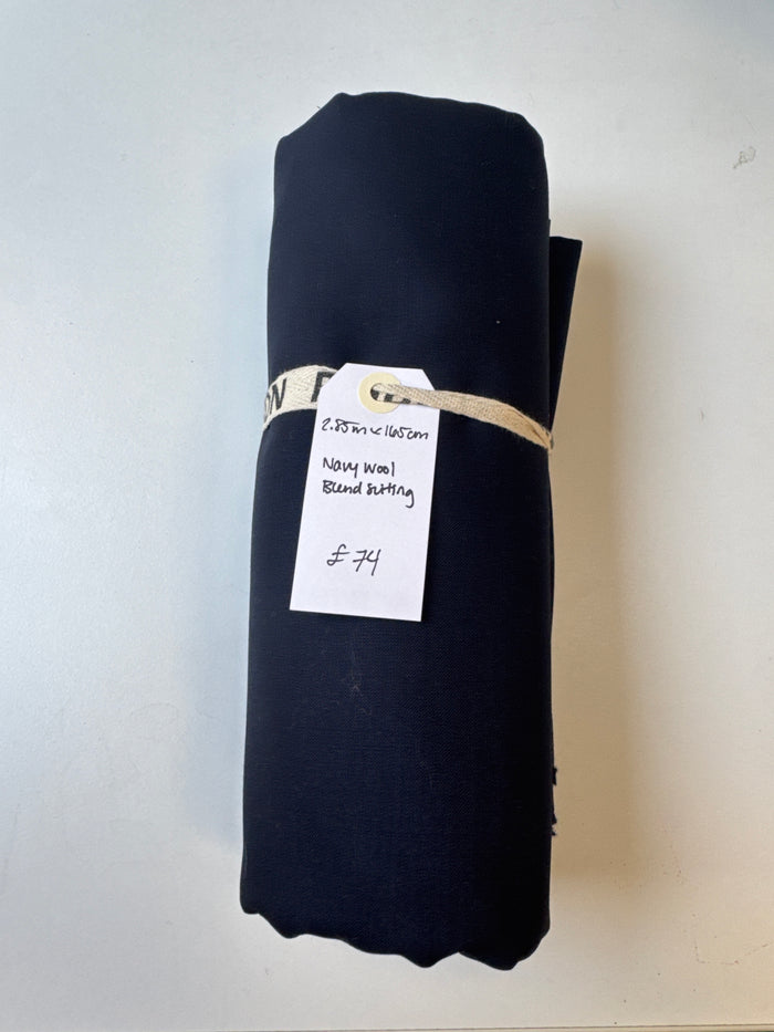 Navy Wool Blend Suiting Remnant