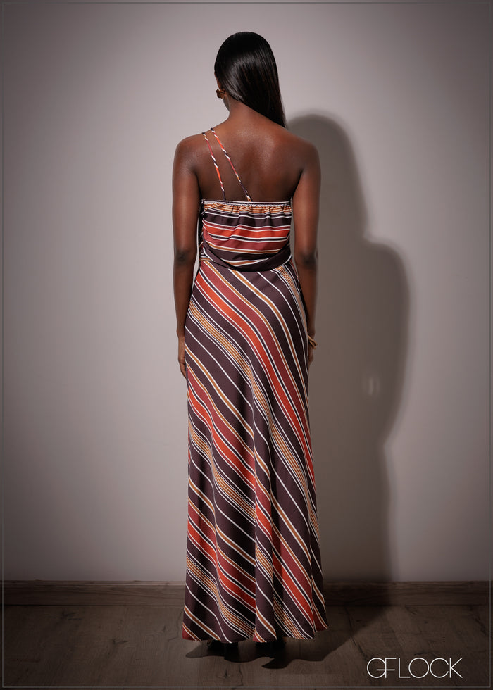 One Shoulder Asymmetric Dress - 211225