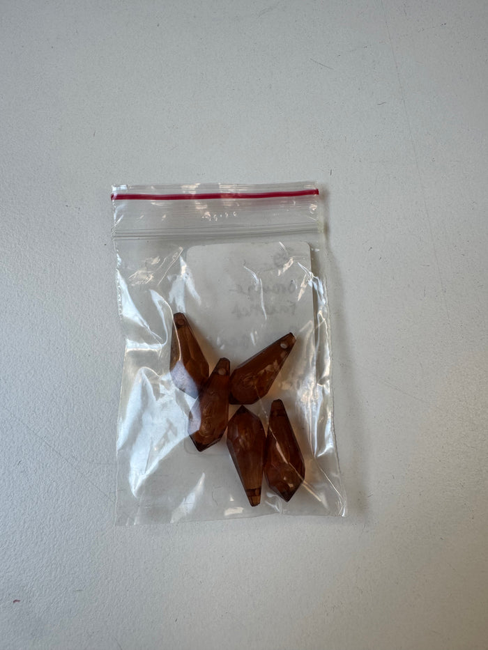 Orange Facetted Drop Beads 3g