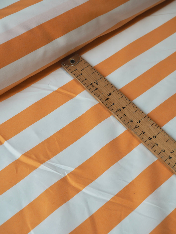 Orange Stripe Cotton Poplin