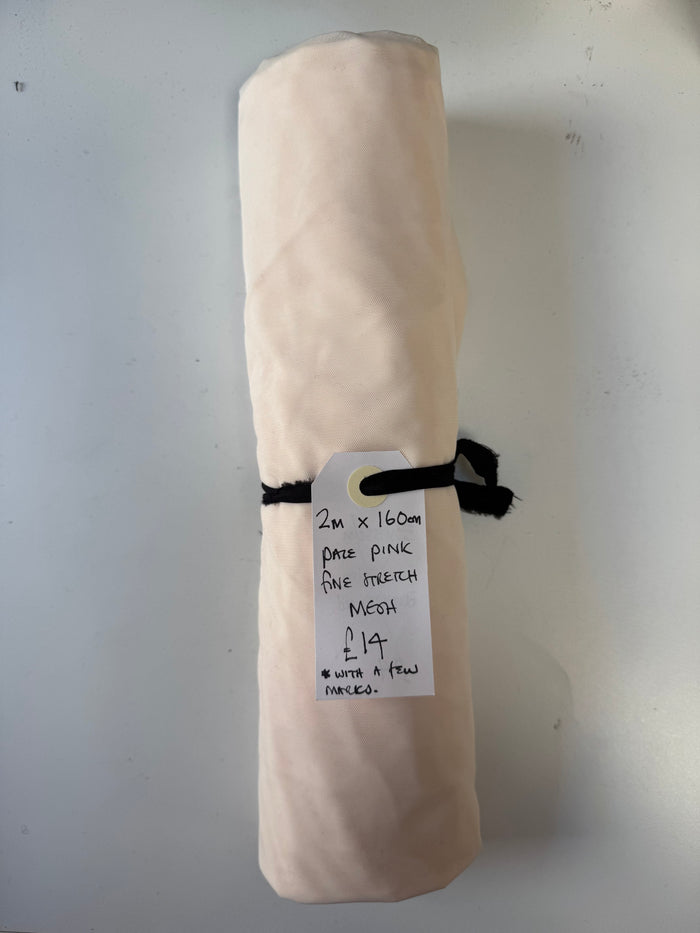 Pale Pink Fine Stretch Mesh Remnant