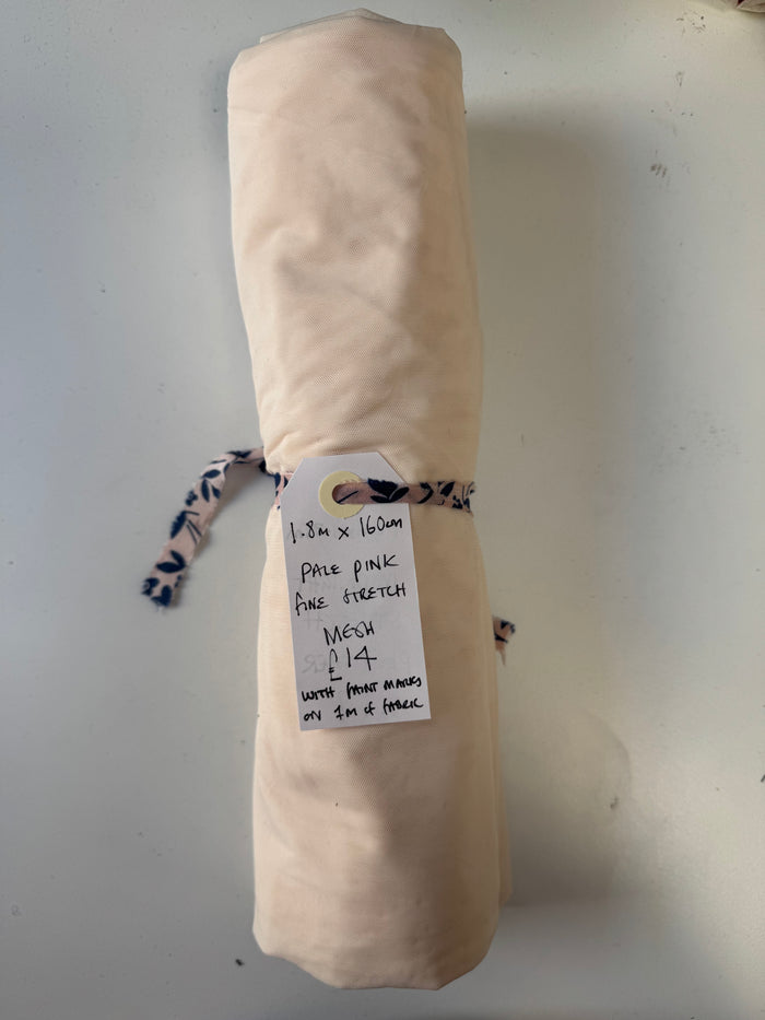 Pale Pink Fine Stretch Mesh Remnant
