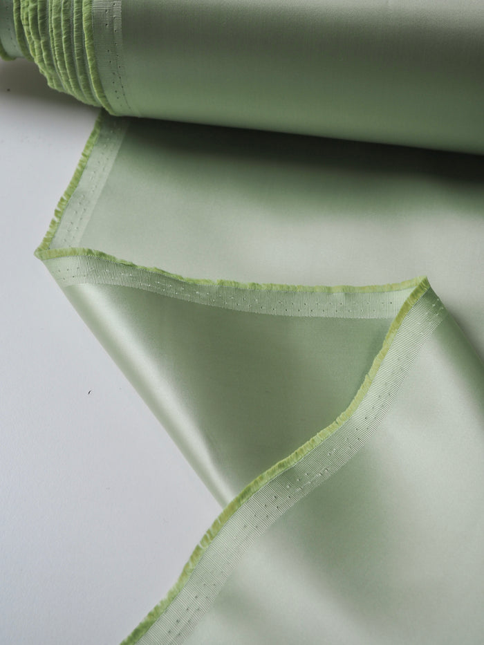 Pale Pistachio Heavy Viscose Satin