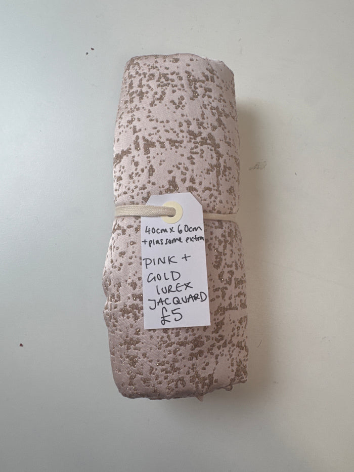 Pink + Gold Lurex Jacquard Remnant