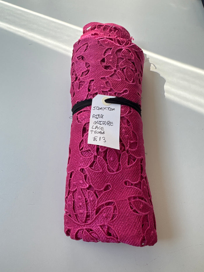 Pink Guipure Lace Remnant