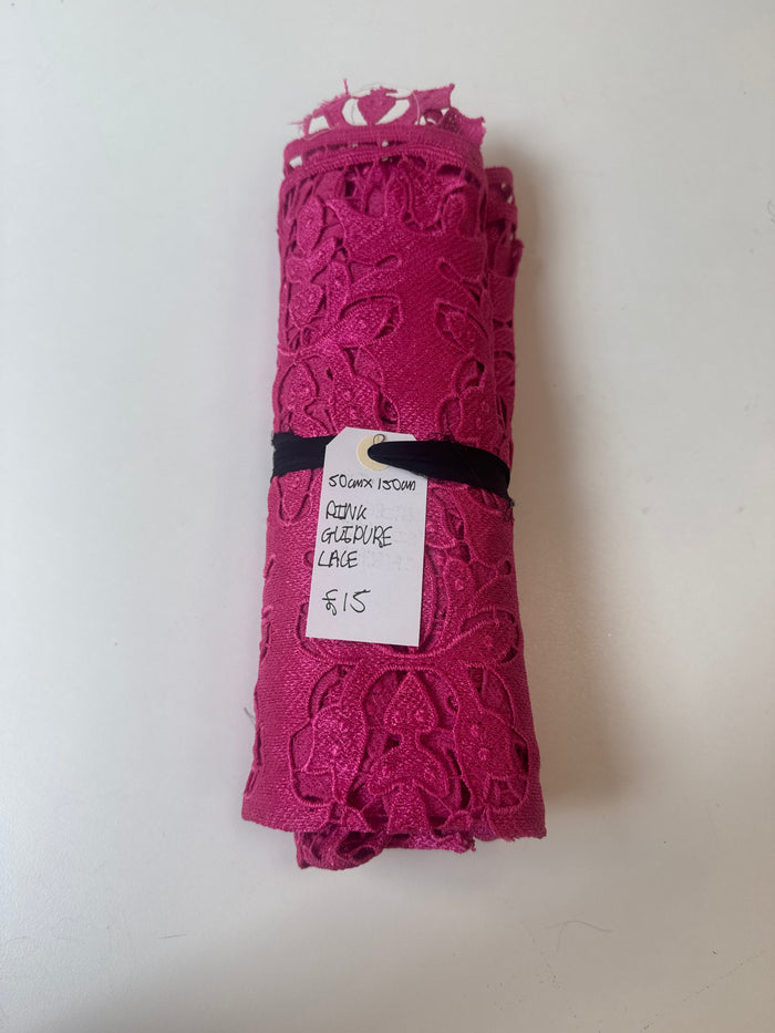 Pink Guipure Lace Remnant