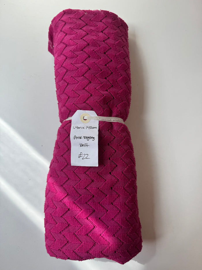 Pink Zigzag Knit Remnant