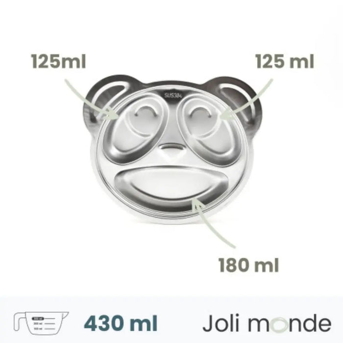 Plateau repas enfant inox compartimenté Joli Monde – Panda