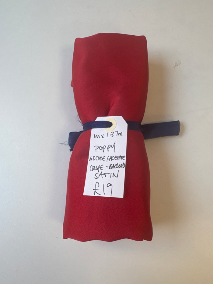 Poppy Crepe Back Satin Remnant