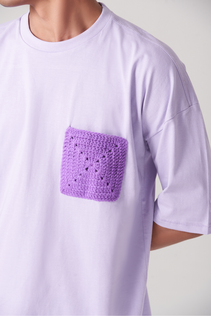 Purple Pocket Style Oversized T-Shirt