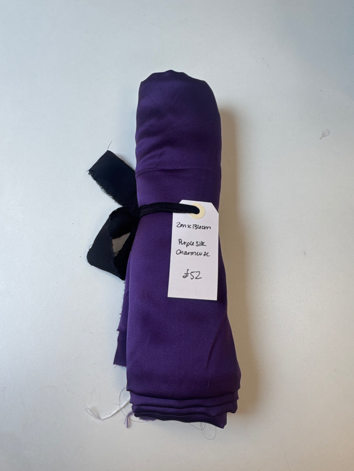Purple Silk Charmeuse Remnant