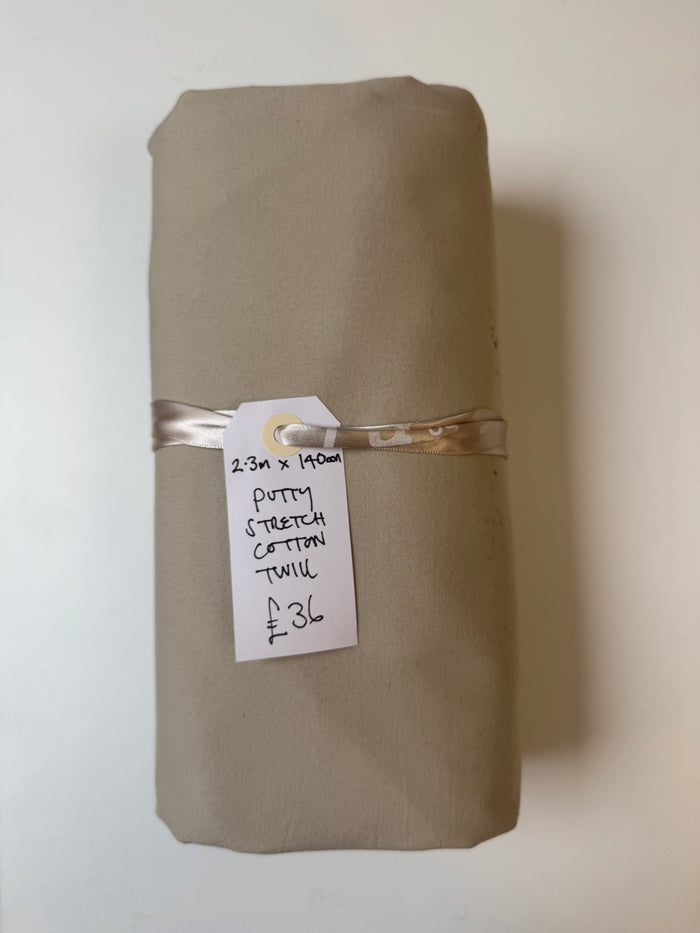 Putty Stretch Cotton Twill Remnant