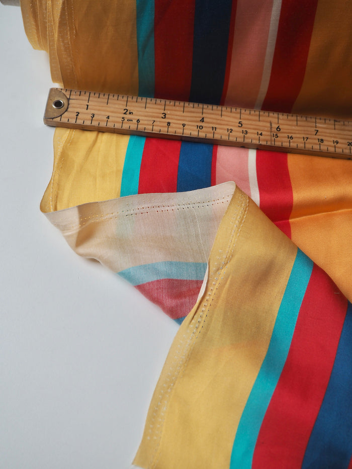 Rainbow Stripe Cupro Satin