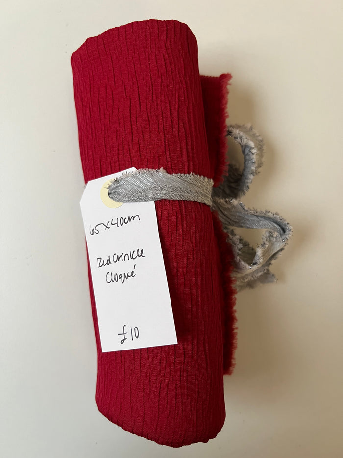 Red Crinkle Cloqué Remnant