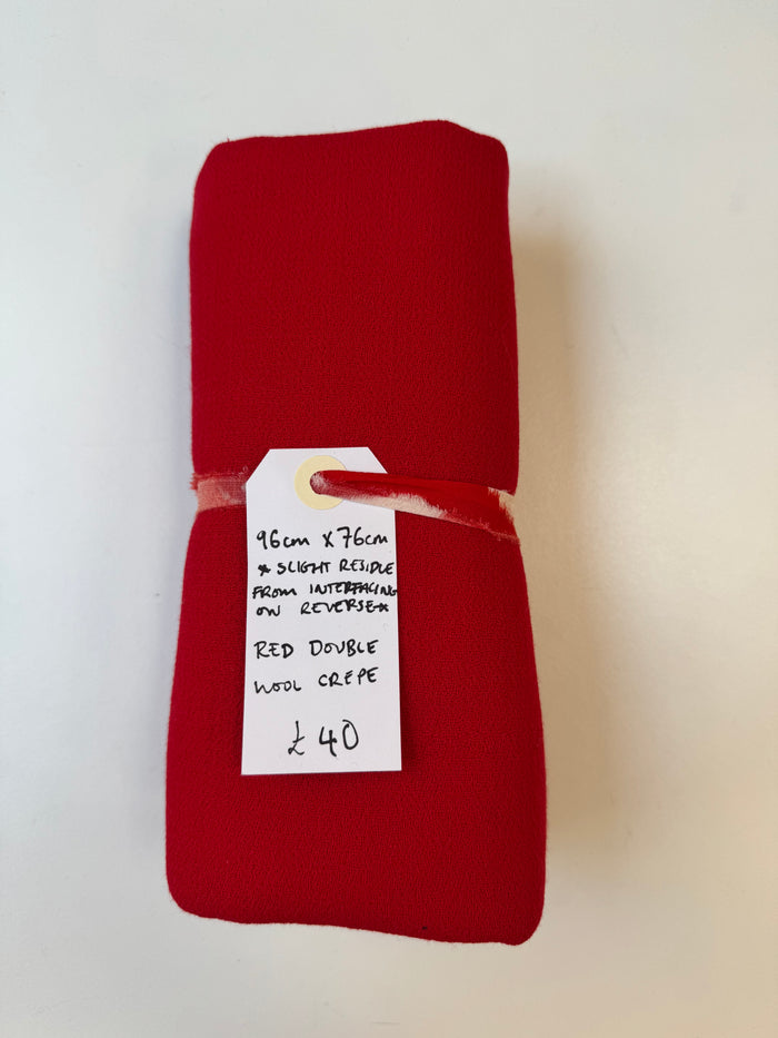Red Double Wool Crepe Remnant