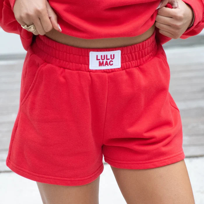 RED LULU MAC SHORTS