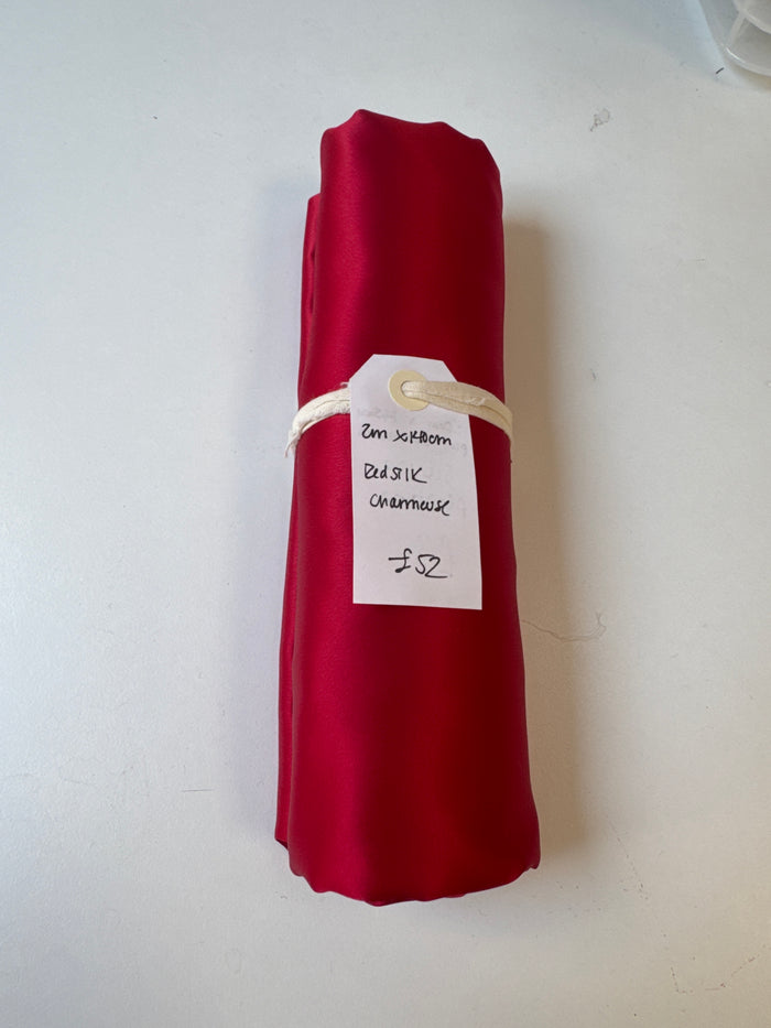 Red Silk Charmeuse Remnant