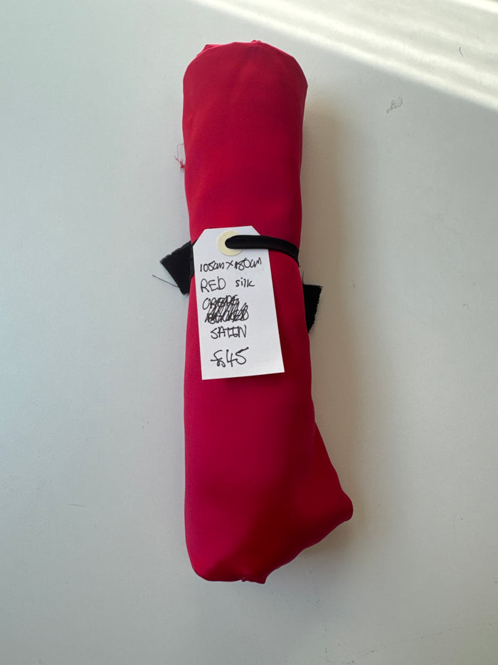Red Silk Satin Remnant