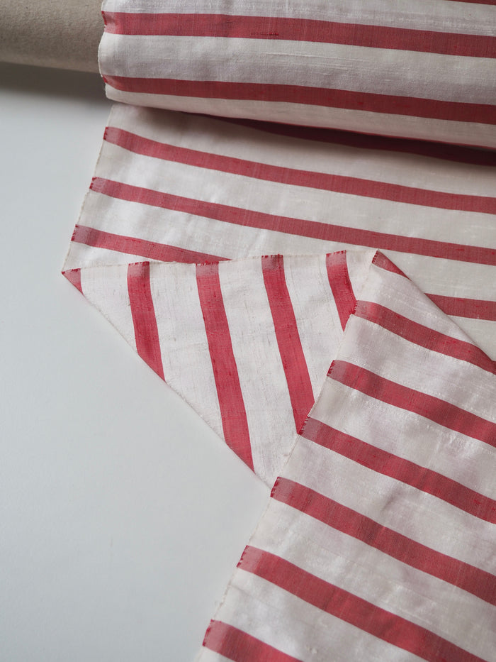 Red Stripe Silk Dupioni