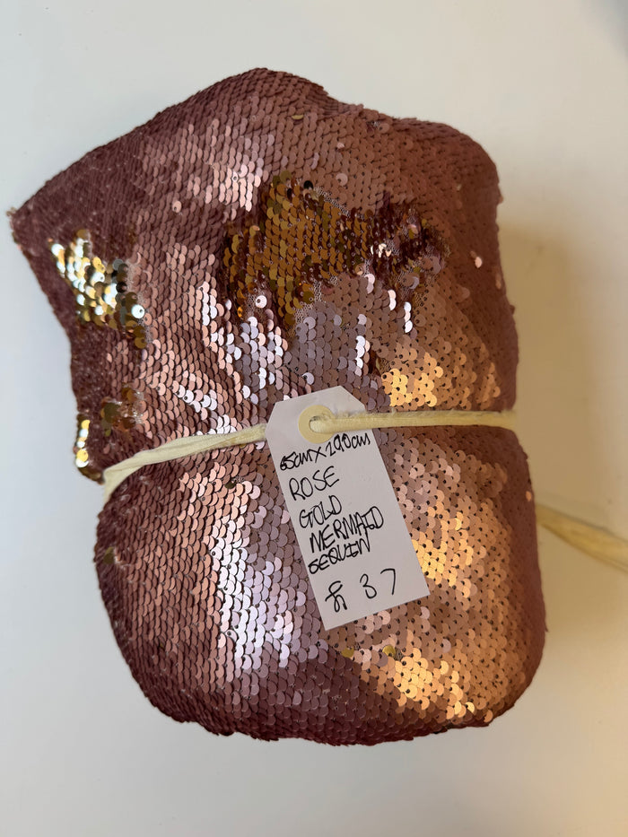 Rose Gold Mermaid Sequin Remnant