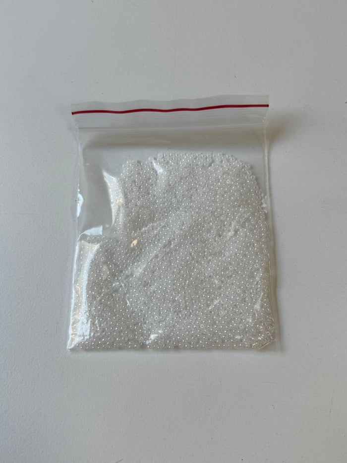 Shiny White Seed Beads 18g