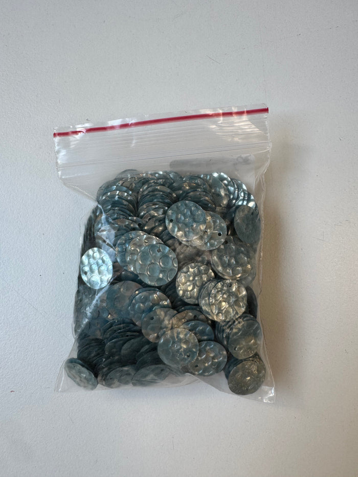Silver Blue Embossed Sequins 30g