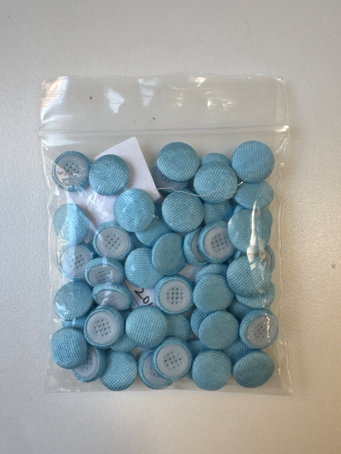 Sky Blue Cloque Fabric Covered Buttons 13mm x50