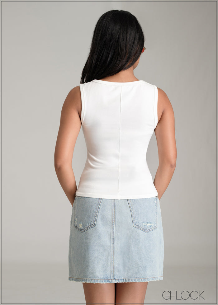 Sleeveless Rib Top - 061225