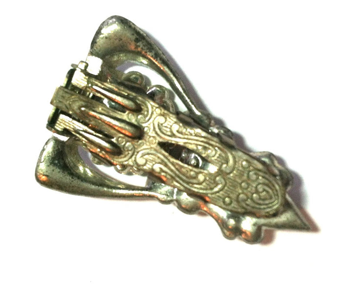 Sparkling Art Deco Paste Rhinestone 1930s Fur Clip