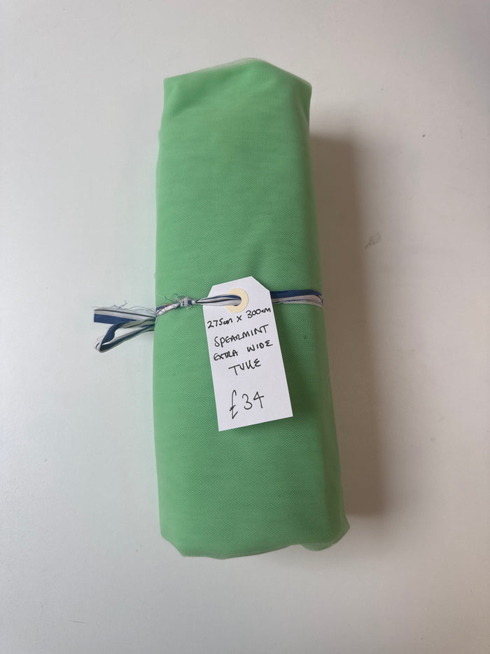 Spearmint Extra Wide Tulle Remnant
