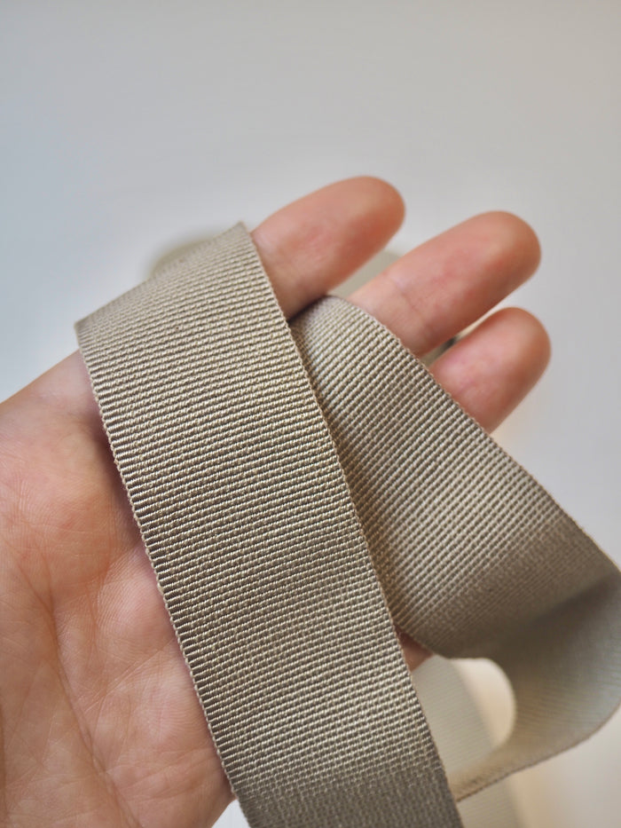 Stone Grosgrain Ribbon 30mm