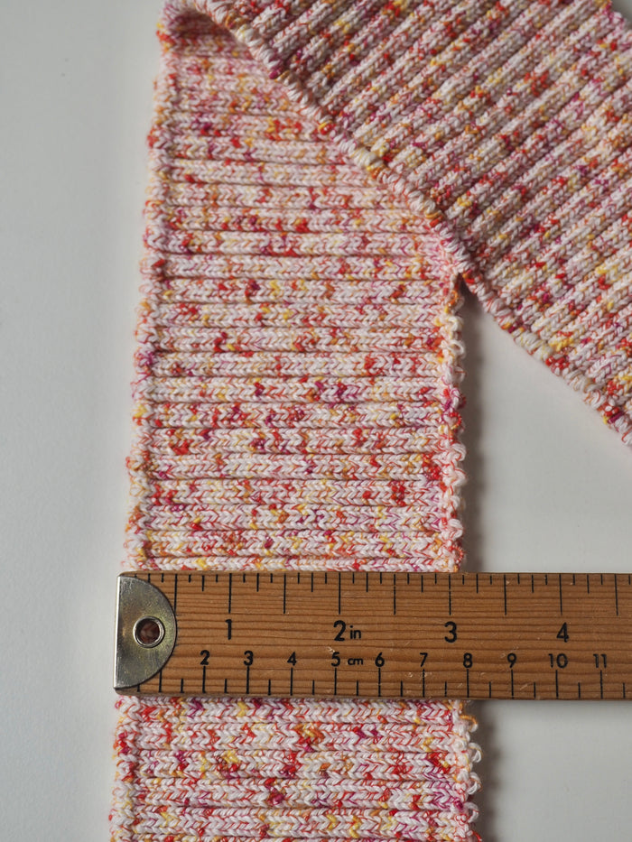 Sunset Flecked Chunky Cotton Ribbed Cuff 8cm