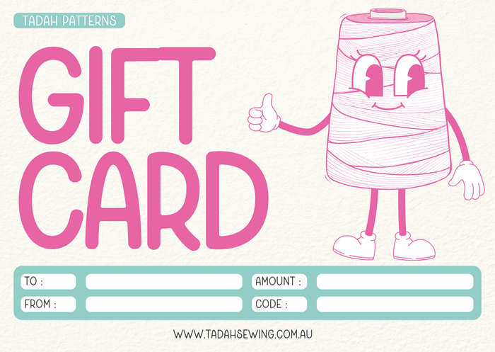 Tadah Patterns & Sewing - Gift Card