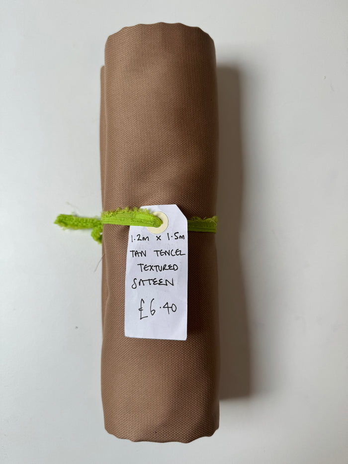 Tan Tencel Textured Sateen Remnant