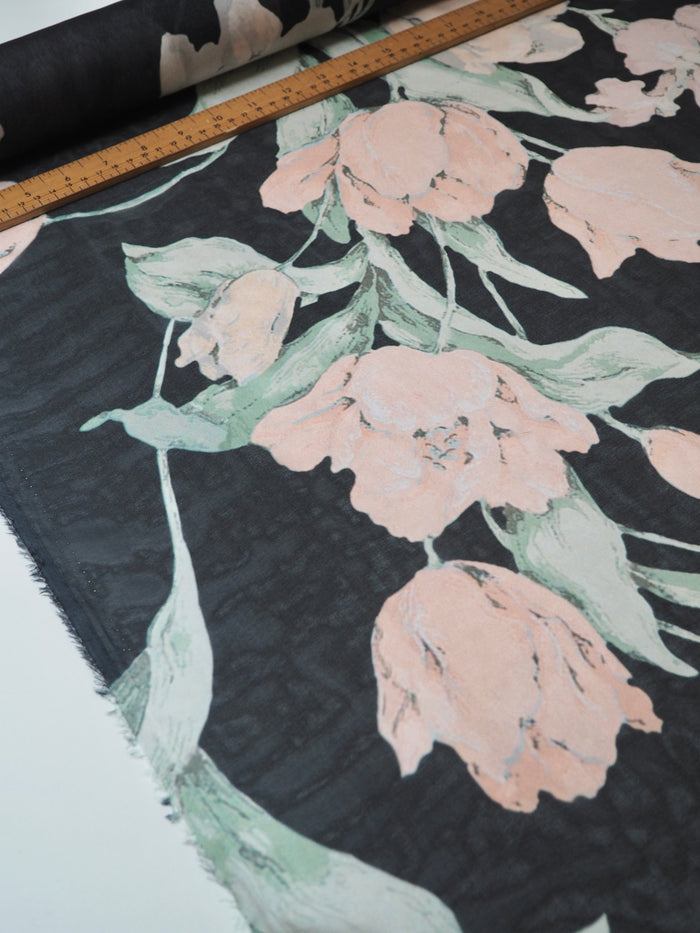 Tulip Floral Silk Chiffon